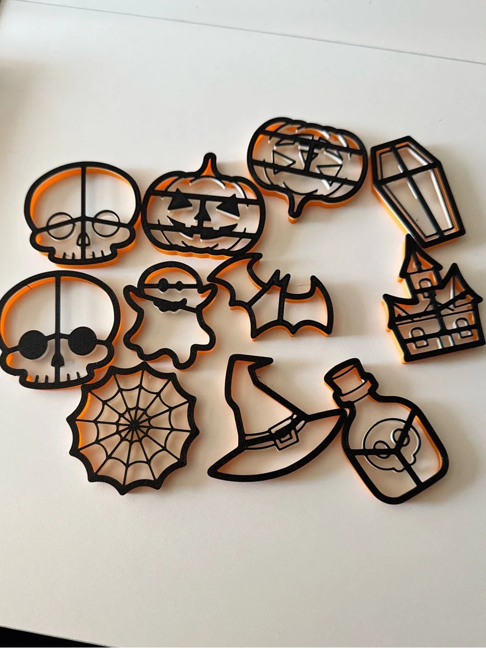 Halloween Cookie Cutter Set - Orange & Black Holiday Shapes